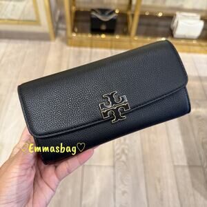Tory Burch Britten Envelope Wallet 175813 Pebbled Leather $300